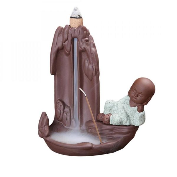 

fragrance lamps small buddha ceramic backflow incense burner lotus flower smoke waterfall stick holder decorative home decor