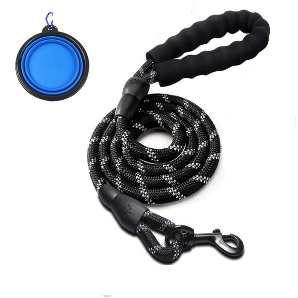 

dog collars & leashes pet leash 5 ft heavy duty radiant colors reflective rope harness padded handle for medium large