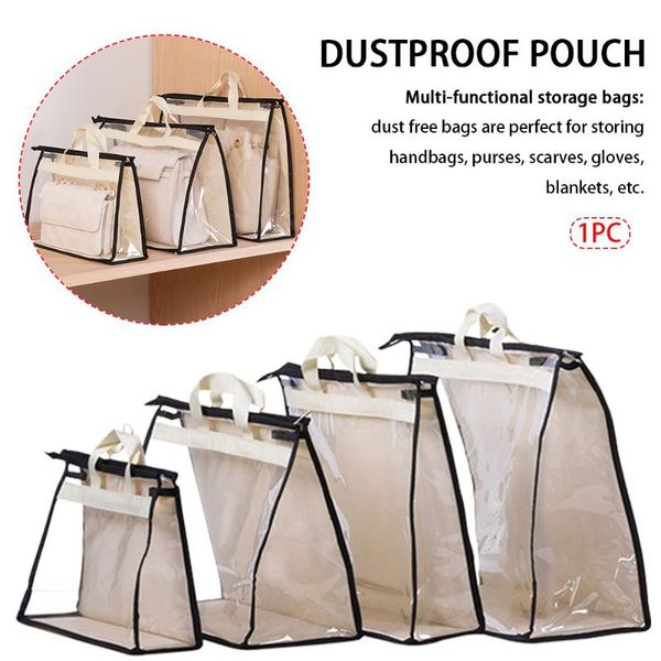 

storage bags washable backpack transparent home moistureproof bag closet hanging handbag organizer dust proof multifunctional zipper