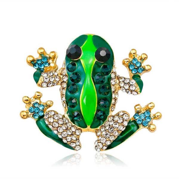 

pins, brooches fashion crystal rhinestone green frog brooch for scarves clothing women pin accessories gift, Gray