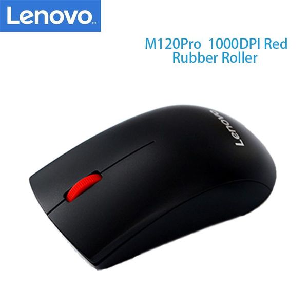 

mice lenovo original mouse m120pro wireless portable with 1000dpi red rubber roller for home office using desklappc black