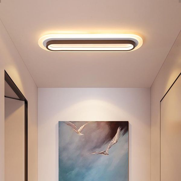 

ceiling lights white+brown light bedroom aisle corridor hardware acrylic minimalist modern led 40~120cm lamp