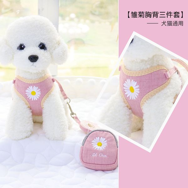 

plain embroidery dog traction rope cht strap teddy bomei pet chain products