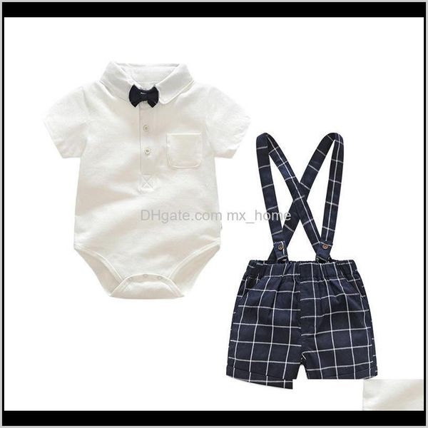 

2021 summer suspender pants baby rompers boys short sleeve strap striped shorts children clothes set edh5m sets ywmzy, White