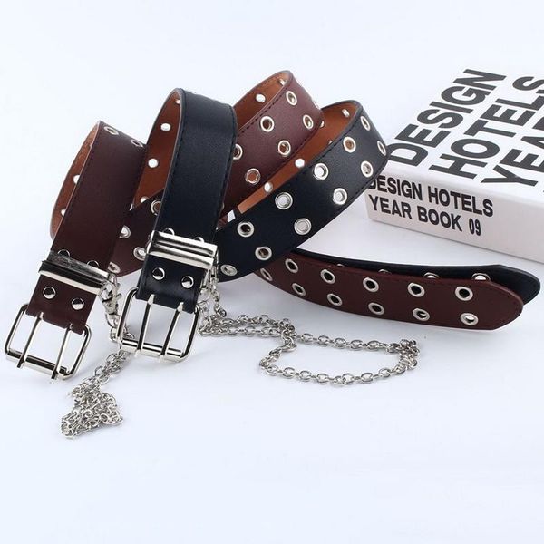 

fashion alloy women belt chain luxury for genuine leather style pin buckle jeans decorative belts, Black;brown