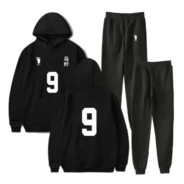 

men's tracksuits haikyuu 2021 autumn winter hoodies sportswear sets hooded casual tracksuit men 2 piece sweatshirt + sweatpants set, Gray