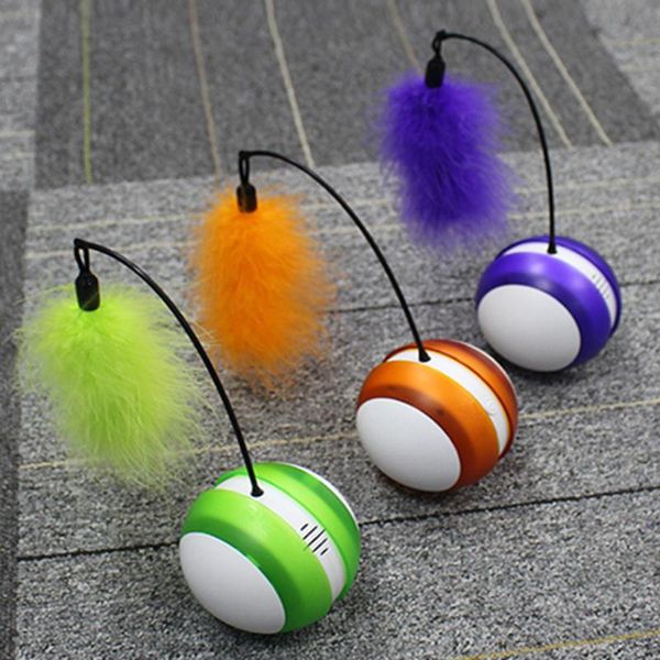

cat toys ball flashing feather kitten puppy indoor chasing playing pets toy