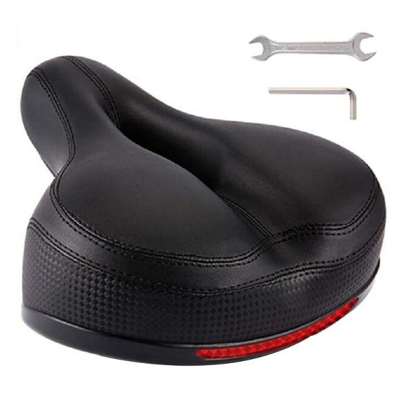 

bike saddles bicycle seat saddle mtb mountain thicken soft cushion with reflective sticker install tool cycling riding accessories