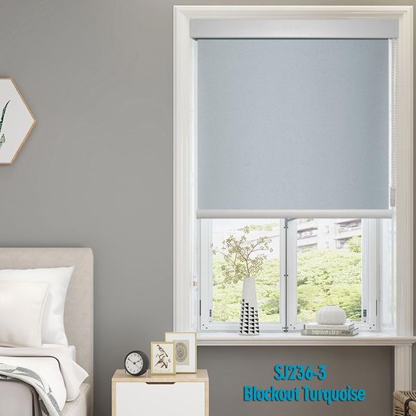 

blinds blue blockout roller shades for windows dustproof beads cord shutters livingroom bedroom kitchen made to measure
