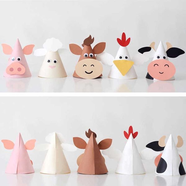 

5pcs sweet and cute little animal baby children's day birthday cow party hat