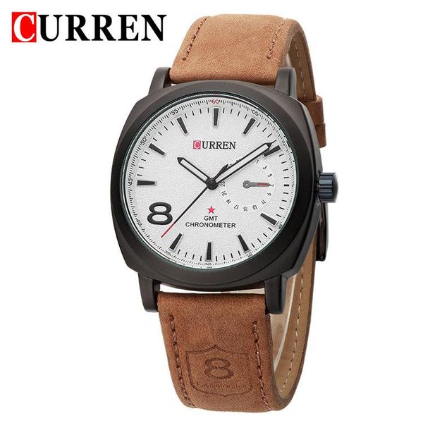 

wristwatches curren 8139 quartz watch casual fashion leather watches reloj masculino men sports, Slivery;brown