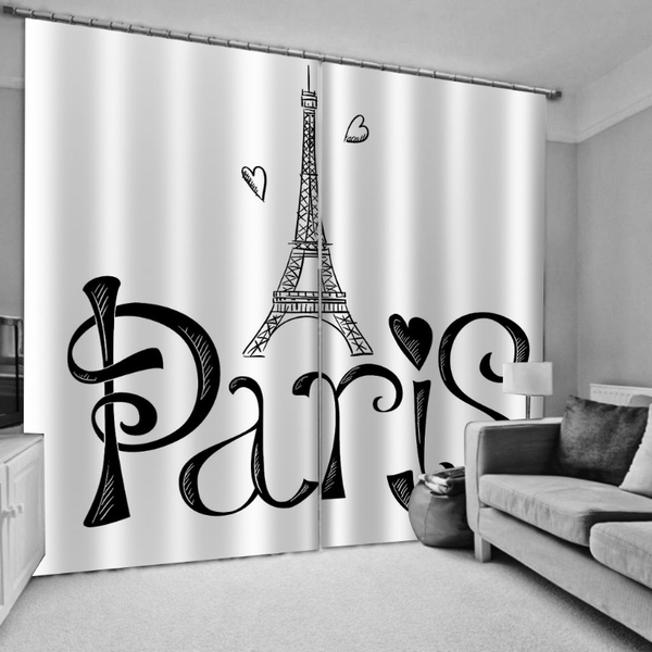 

morden tower curtains 3d window for living room bedroom customized size personality curtain & drapes