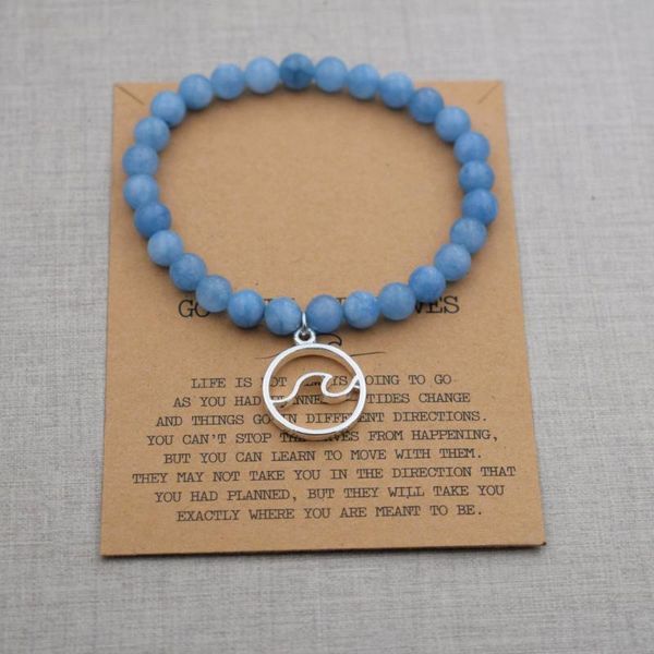 

link, chain sanlan 1pcs blue beads ocean sea jewellery gift for women, Black