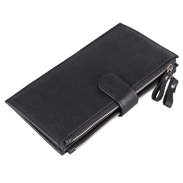 

wallets leather long wallet men multifunctional two ziper purse closure huge capacity fashion cash handbag money bag more card slots, Red;black