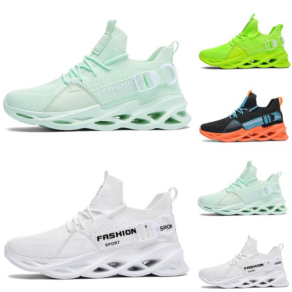 

non-brand men women running shoes black white lake green volt lemon yellow orange breathable mens fashion trainers outdoor sports sneakers 3