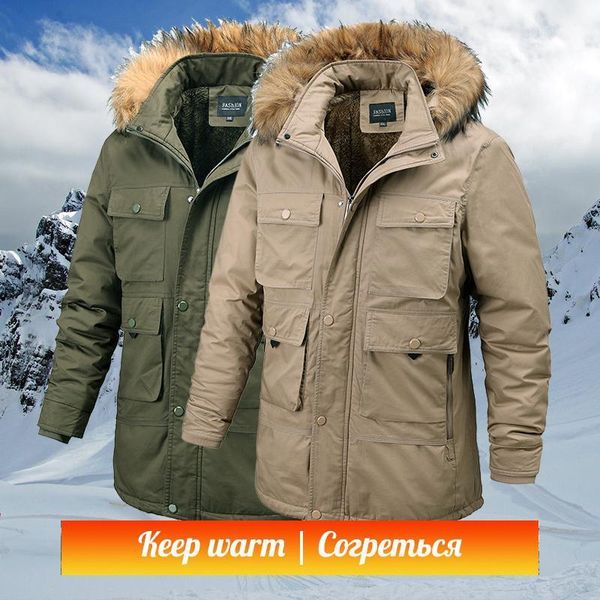 

men's down & parkas 2021 winter jacket men fashion coat thik parka alaska detachable outwear comfortable cuffs male warm windproof pock, Black