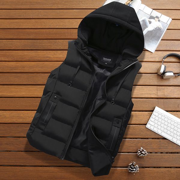 

men's jackets clothing vest jacket warm autumn sleeveless man's casual winter plus size wears homme, Black;brown