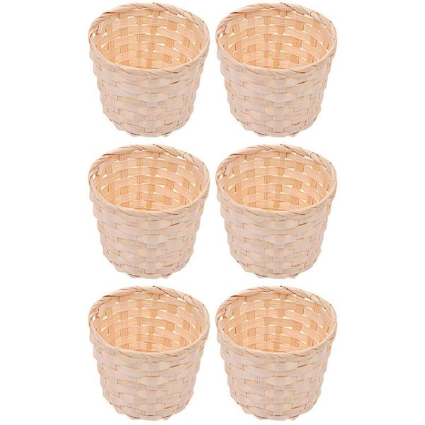 

storage baskets 6pcs large bamboo basket deskdecorative flower sundries