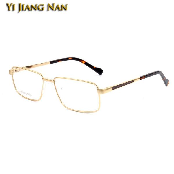 

fashion sunglasses frames men prescription metal spring hinge eyeglasses optical eyewear full rimmed glasses frame spectacle marco de gafas, Black