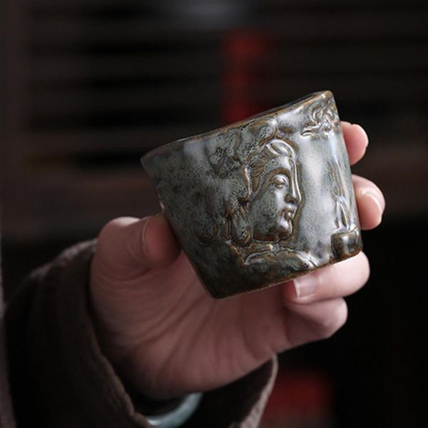 

cups & saucers retro ceramic tea cup home japanese teacup zen kiln personal variable water mug