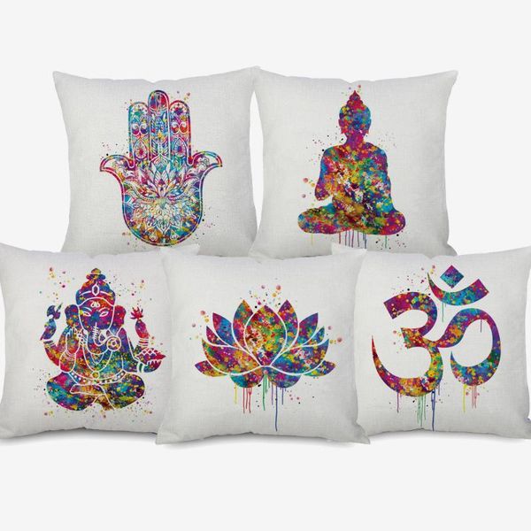 

cushion/decorative pillow oil painting asian style buddhism art cushion cover hom decorative linen case