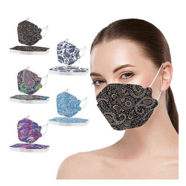

korean 94 printing mask fish shape 3d disposable mouth willow leaf