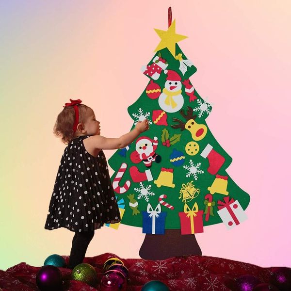 

christmas decorations diy felt tree decoration with 30 ornaments kids year gifts home party xmas adornment