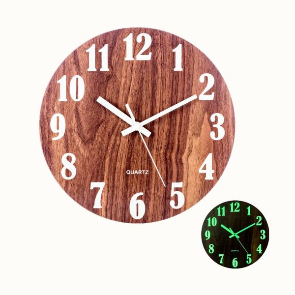 

wall clocks 12-inch night lights silent clock for home decor - type 1