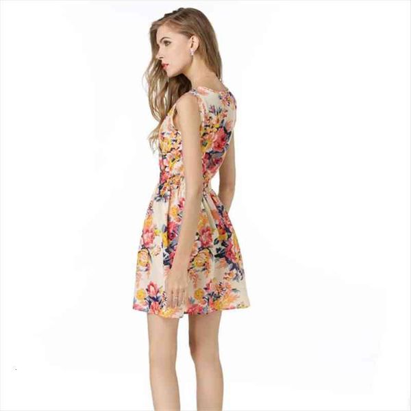 

summer flower print beach casual women dresses style fashion office clothing bohemian sleeveless thin, Black;gray