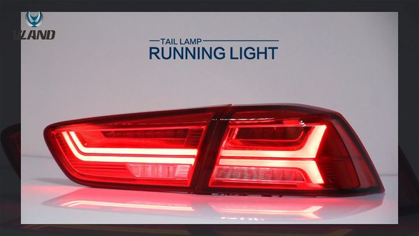 

car headlights vland tail lights assembly fit for mitsubishi lancer evo x 2008-2021, with sequential turn signal, plug-and-play