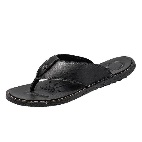 

slippers mazefeng 2021 men rome flip flop beach slipper comfortable t-strap open toe zapatos de hombre plus size 39-44, Black