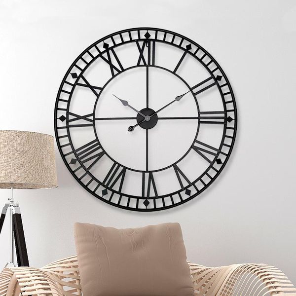 

wall clocks european metal round clock creative iron home living room 80cm