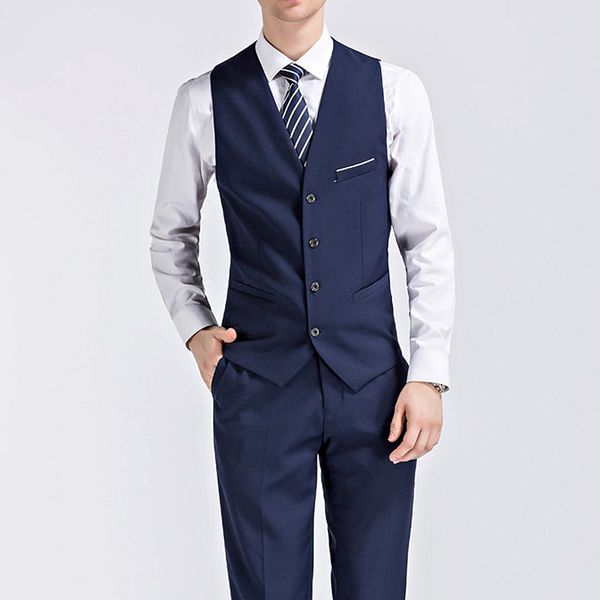 

(blazer+pants+vest) 3 pieces men suit slim fit wedding formal wear business black men suit elegant costume mariage homme