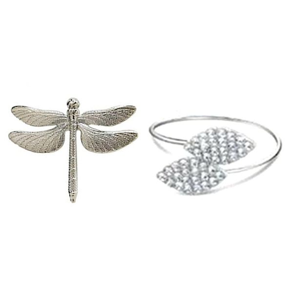 

pcs dragonfly napkin rings with 10 party rhinestone serviette wedding dinner home leaves