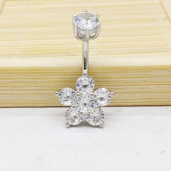 

other s925 sterling silver flower zircon bodybar pierce for women, Slivery;golden