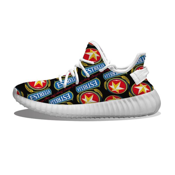 

diy custom cerveza estrella running shoes mesh printed mens womens trainers outdoor sports sneakers