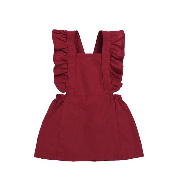 

girl's dresses summer children's wear baby girls halter dress european and american style solid color a-line red, Red;yellow
