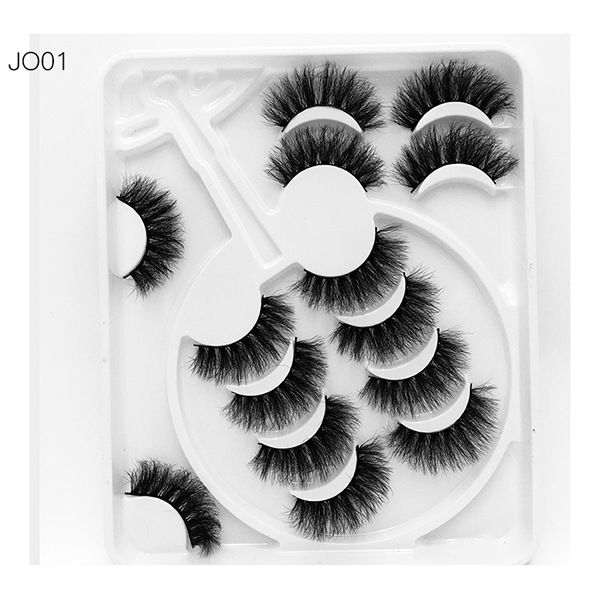 

7 pairs/set 8d fluffy messy mink eyelashes makeup lashes fluffy soft wispy natural cross false eyelash extension 20 sets