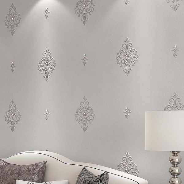 

shuhiko european - style embroidery 3d diamond luxury high grade silk simple living room bedroom wallpaper background wall wallpapers