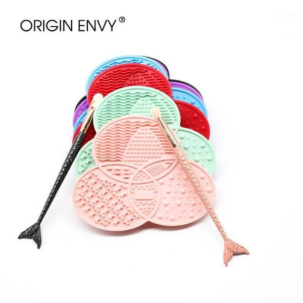 

envy makeup brush scrubber board silicone cleaner pad make up washing gel cleaning mat hand tool1