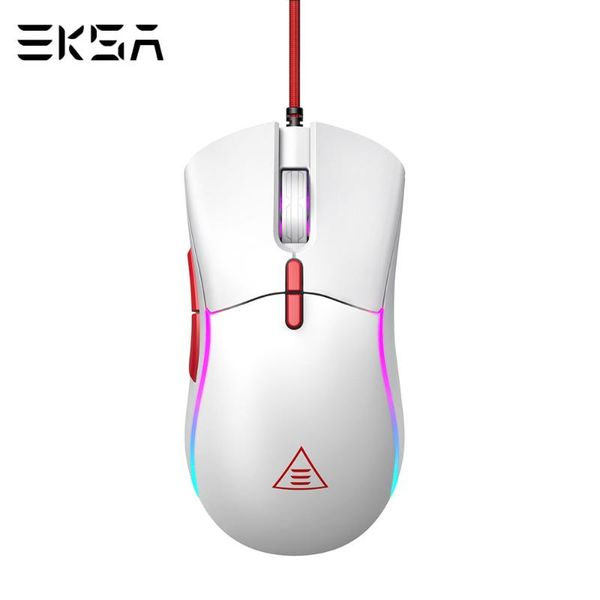 

mice eksa em200 rgb usb wired gaming mouse 12000 dpi 7 buttons braided thread tunable weights ergonomic for computer pc gamer