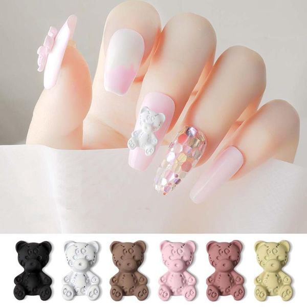 

nail art decorations 3d stereo bear decoration cartoon jewelry manicure accessories, Silver;gold
