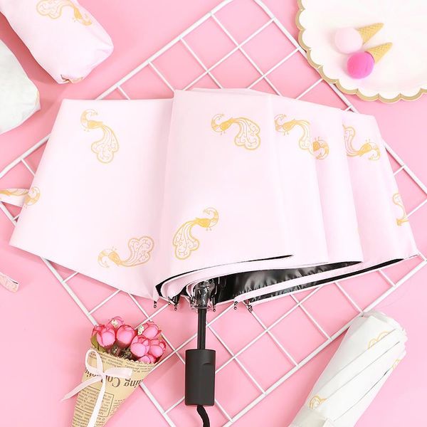 

umbrellas girl's heart umbrella folding rain / small fresh sun protection