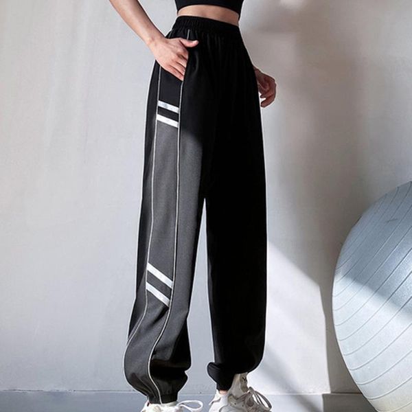 

yoga outfit women pants harem trousers hippy smock high waist loose straight wide-leg casual streetwear