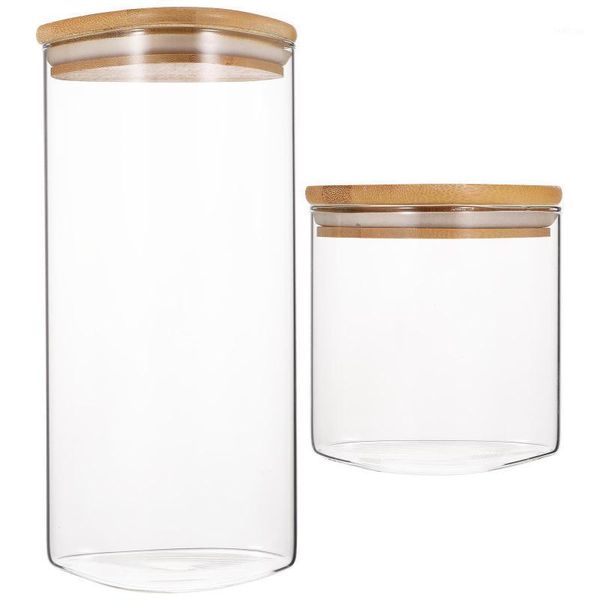 

storage bottles & jars 2pcs tea food sealed grain transparent