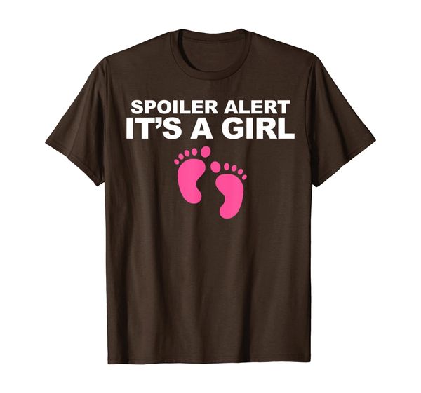 

spoiler alert it's a girl funny gender reveal party t-shirt, White;black
