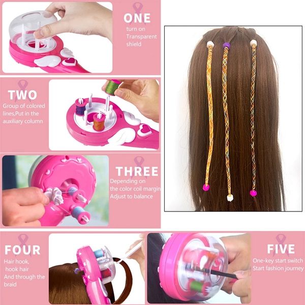 

electric automatic hair braider diy stylish braiding hairstyle tool twist braider machine hair braid weave roller toys for girl