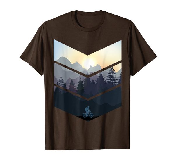 

Chevron Herringbone Style Mountain Bike Nature Lover Tee, Mainly pictures