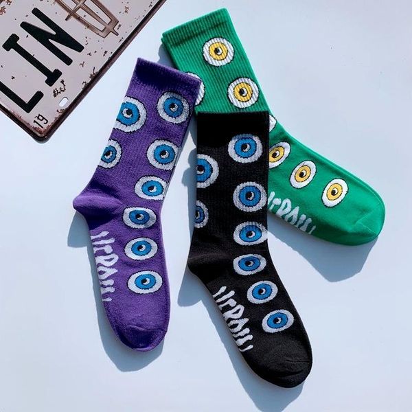 

men's socks hip hop sock mens eye crew man thermal fashion standard cotton autumn winter trendy calcetines, Black