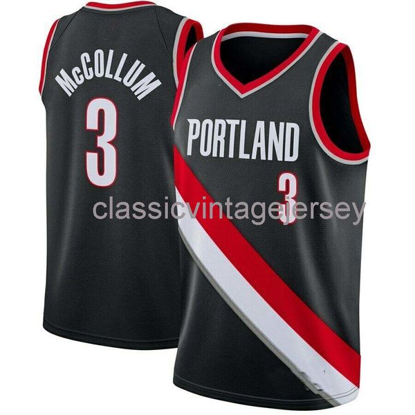 

custom c.j. mccollum #3 men's jersey stitched mens women youth xs-6xl ncaa, Black